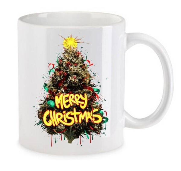 Tasse Weed Cannabis Psychodelic Weiß mit Druck (Siehe Foto) TFBW1064