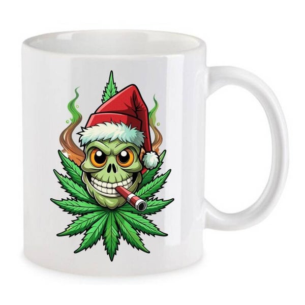 Tasse Weed Cannabis Psychodelic Weiß mit Druck (Siehe Foto) TFBW1065