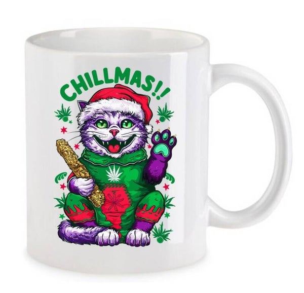 Tasse Weed Cannabis Psychodelic Weiß mit Druck (Siehe Foto) TFBW1066