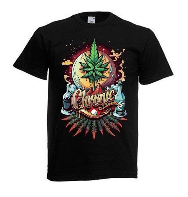Tshirt Unisex mit Coolen Druck Weed Ganja Hanf Cannabis Psychedelic (Größe & Farbe auswählen) TSFBW107