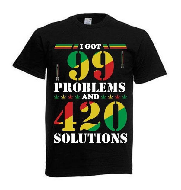Tshirt Unisex mit Coolen Druck Weed Ganja Hanf Cannabis Psychedelic (Größe & Farbe auswählen) TSFBW1071