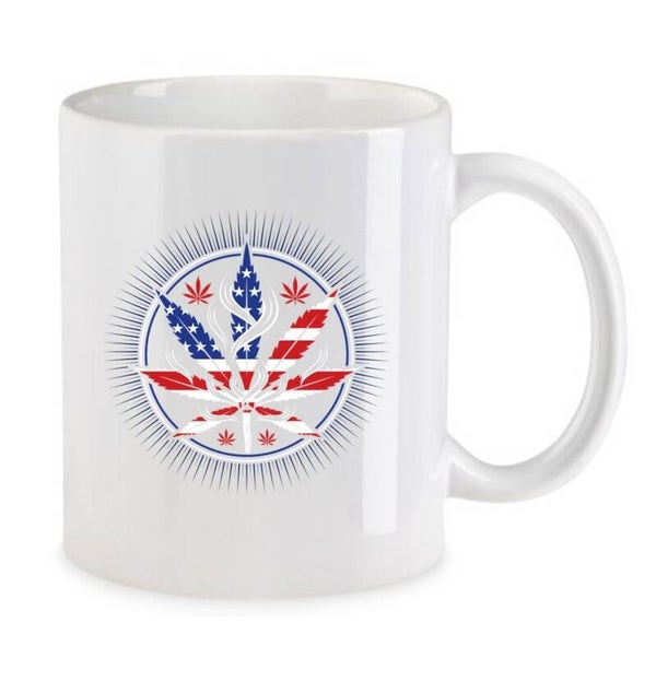 Tasse Weed Cannabis Psychodelic Weiß mit Druck (Siehe Foto) TFBW1074