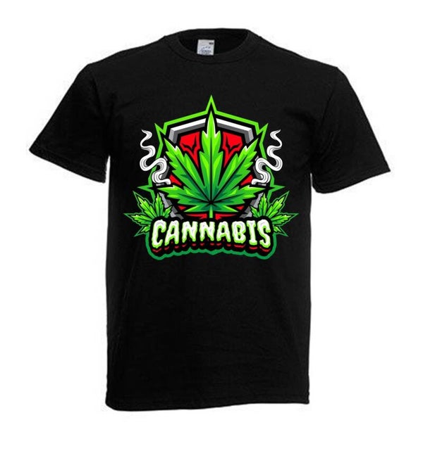 Tshirt Unisex mit Coolen Druck Weed Ganja Hanf Cannabis Psychedelic (Größe & Farbe auswählen) TSFBW1075