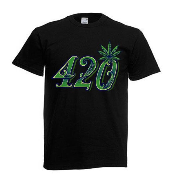 Tshirt Unisex mit Coolen Druck Weed Ganja Hanf Cannabis Psychedelic (Größe & Farbe auswählen) TSFBW1077