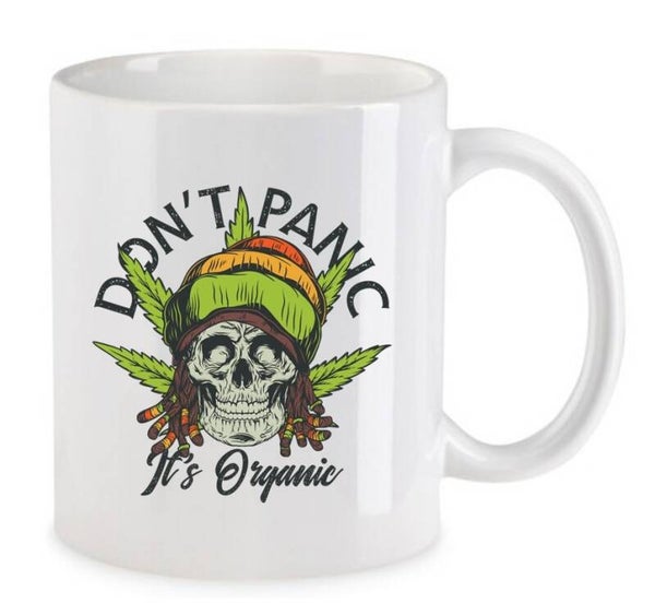 Tasse Weed Cannabis Psychodelic Weiß mit Druck (Siehe Foto) TFBW1079