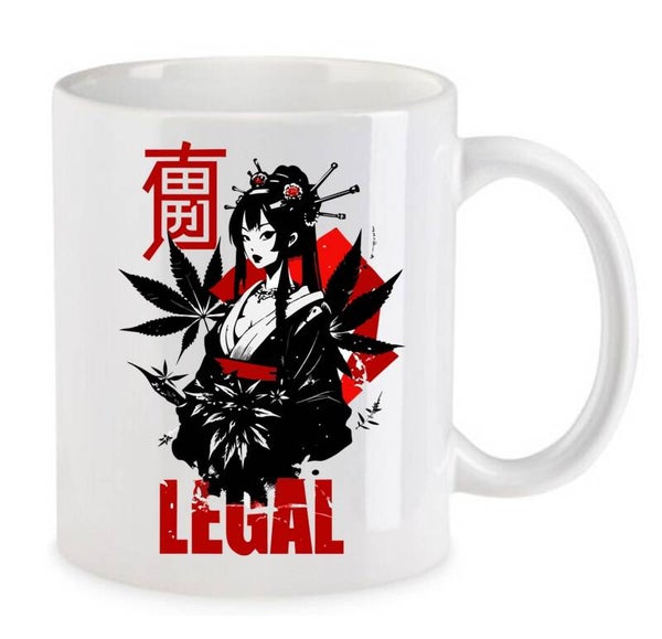Tasse Weed Cannabis Psychodelic Weiß mit Druck (Siehe Foto) TFBW108