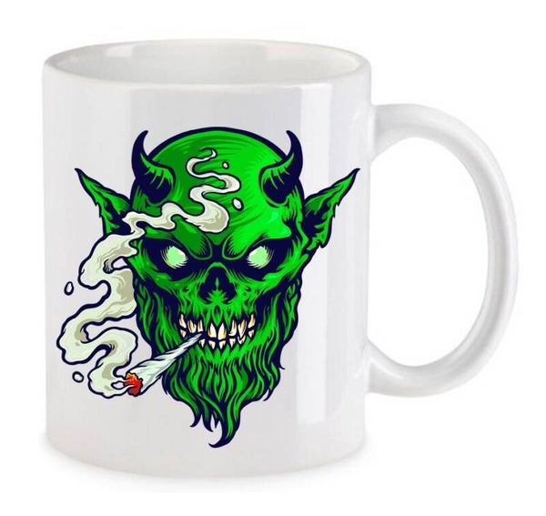Tasse Weed Cannabis Psychodelic Weiß mit Druck (Siehe Foto) TFBW1081