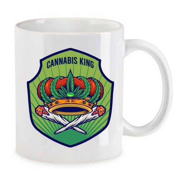 Tasse Weed Cannabis Psychodelic Weiß mit Druck (Siehe Foto) TFBW1086