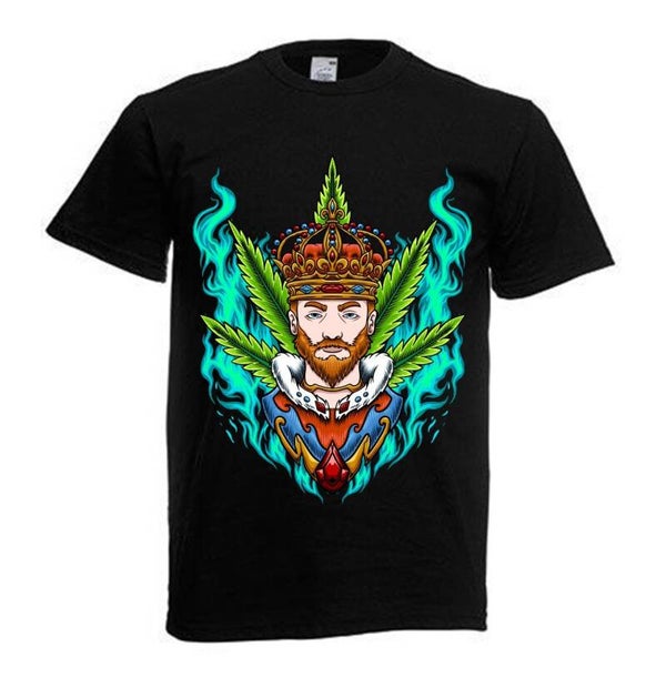 Tshirt Unisex mit Coolen Druck Weed Ganja Hanf Cannabis Psychedelic (Größe & Farbe auswählen) TSFBW1087