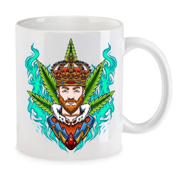 Tasse Weed Cannabis Psychodelic Weiß mit Druck (Siehe Foto) TFBW1087