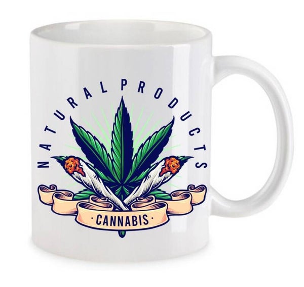 Tasse Weed Cannabis Psychodelic Weiß mit Druck (Siehe Foto) TFBW1088