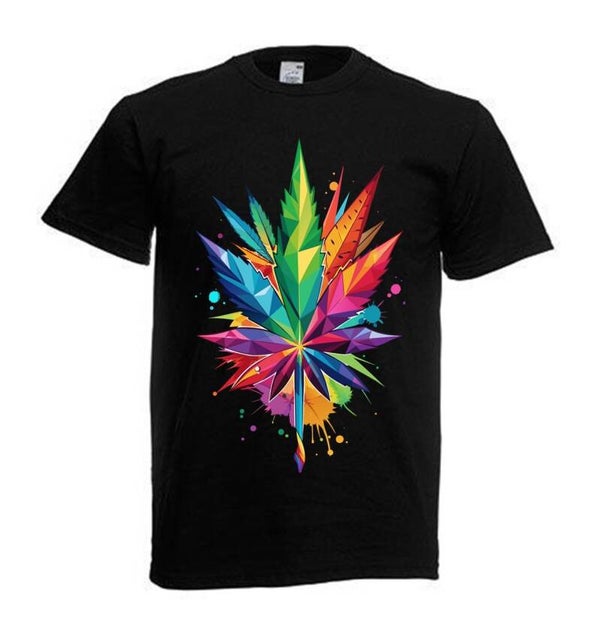 Tshirt Unisex mit Coolen Druck Weed Ganja Hanf Cannabis Psychedelic (Größe & Farbe auswählen) TSFBW109