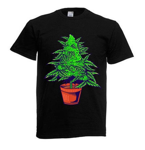 Tshirt Unisex mit Coolen Druck Weed Ganja Hanf Cannabis Psychedelic (Größe & Farbe auswählen) TSFBW1091