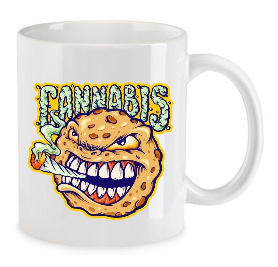 Tasse Weed Cannabis Psychodelic Weiß mit Druck (Siehe Foto) TFBW1096