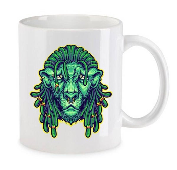 Tasse Weed Cannabis Psychodelic Weiß mit Druck (Siehe Foto) TFBW1097