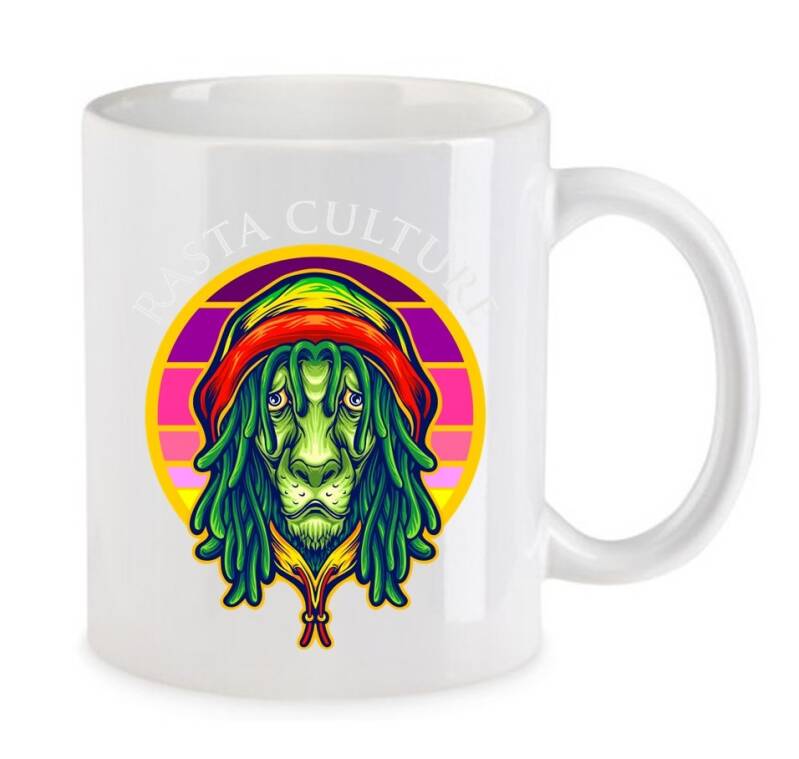 Tasse Weed Cannabis Psychodelic Weiß mit Druck (Siehe Foto) TFBW1100