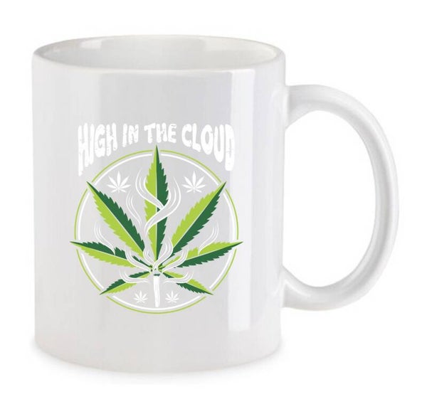 Tasse Weed Cannabis Psychodelic Weiß mit Druck (Siehe Foto) TFBW11