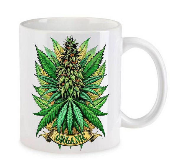 Tasse Weed Cannabis Psychodelic Weiß mit Druck (Siehe Foto) TFBW110
