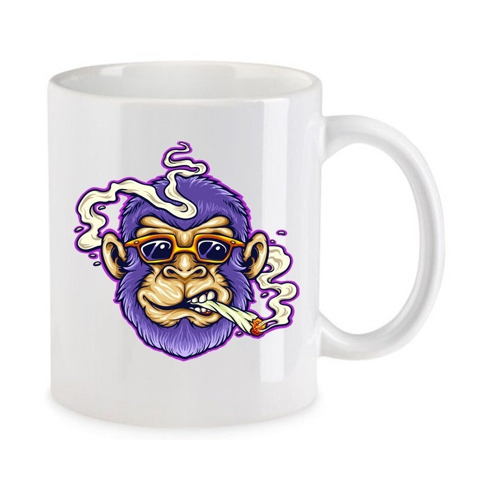 Tasse Weed Cannabis Psychodelic Weiß mit Druck (Siehe Foto) TFBW1098