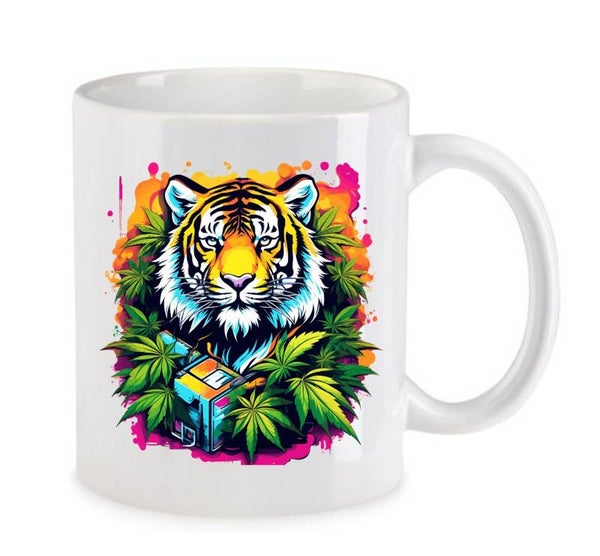 Tasse Weed Cannabis Psychodelic Weiß mit Druck (Siehe Foto) TFBW111