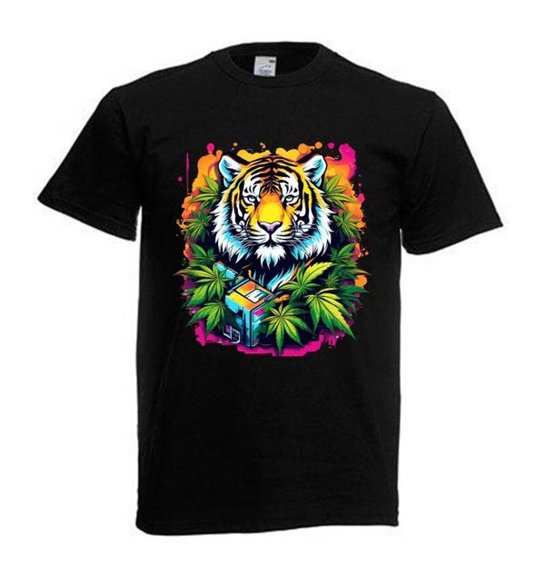 Tshirt Unisex mit Coolen Druck Weed Ganja Hanf Cannabis Psychedelic (Größe & Farbe auswählen) TSFBW111