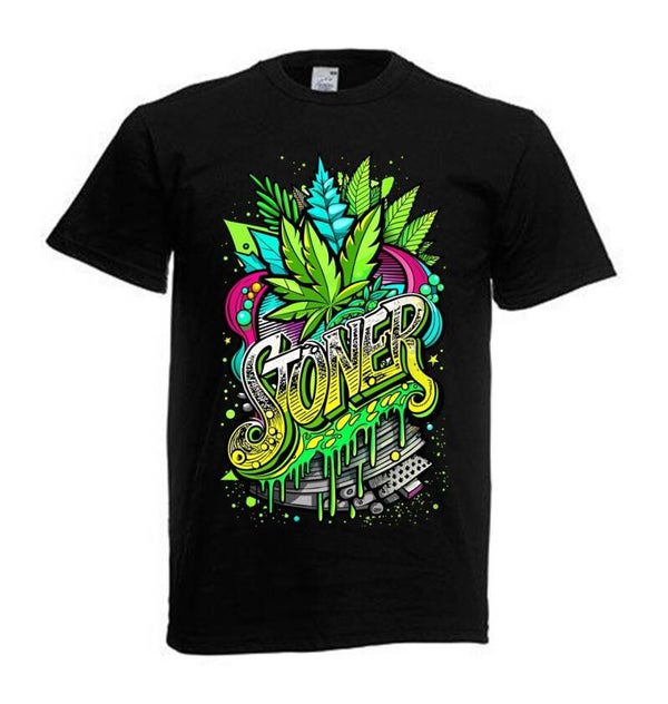 Tshirt Unisex mit Coolen Druck Weed Ganja Hanf Cannabis Psychedelic (Größe & Farbe auswählen) TSFBW112