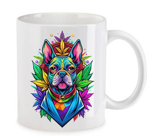Tasse Weed Cannabis Psychodelic Weiß mit Druck (Siehe Foto) TFBW115