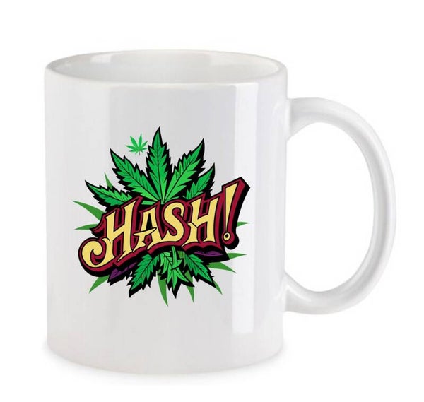 Tasse Weed Cannabis Psychodelic Weiß mit Druck (Siehe Foto) TFBW119