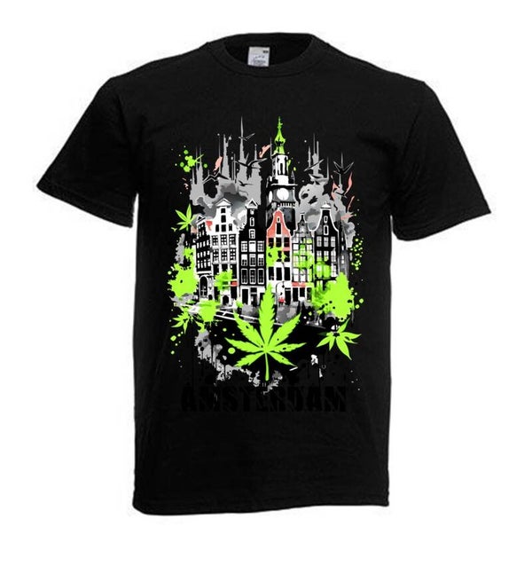 Tshirt Unisex mit Coolen Druck Weed Ganja Hanf Cannabis Psychedelic (Größe & Farbe auswählen) TSFBW120