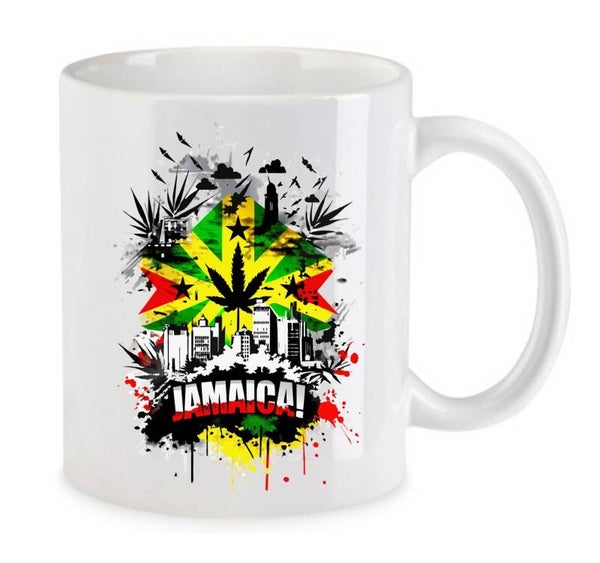 Tasse Weed Cannabis Psychodelic Weiß mit Druck (Siehe Foto) TFBW121