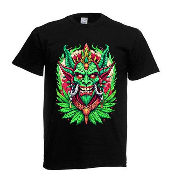 Tshirt Unisex mit Coolen Druck Weed Ganja Hanf Cannabis Psychedelic (Größe & Farbe auswählen) TSFBW125