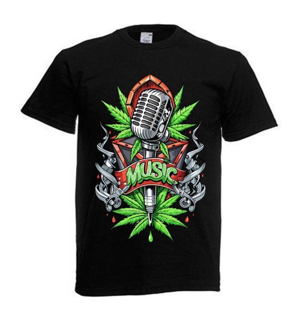 Tshirt Unisex mit Coolen Druck Weed Ganja Hanf Cannabis Psychedelic (Größe & Farbe auswählen) TSFBW126