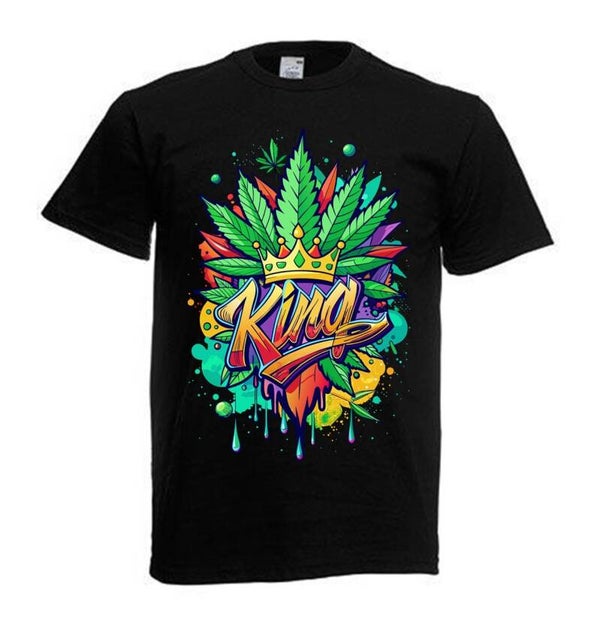 Tshirt Unisex mit Coolen Druck Weed Ganja Hanf Cannabis Psychedelic (Größe & Farbe auswählen) TSFBW128