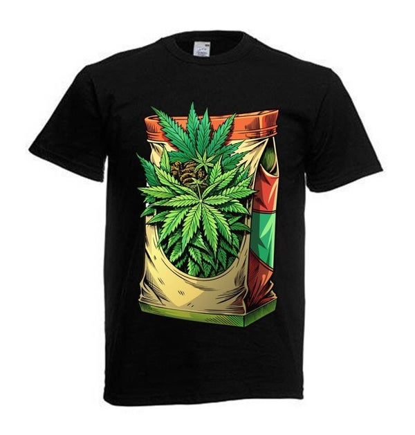 Tshirt Unisex mit Coolen Druck Weed Ganja Hanf Cannabis Psychedelic (Größe & Farbe auswählen) TSFBW129