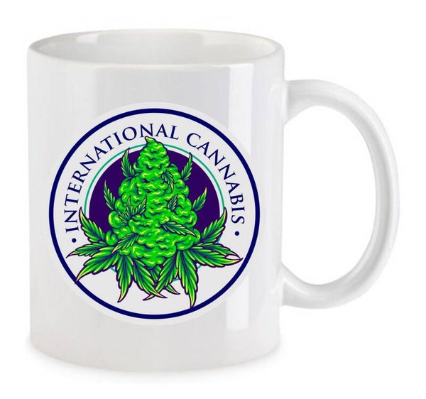 Tasse Weed Cannabis Psychodelic Weiß mit Druck (Siehe Foto) TFBW13