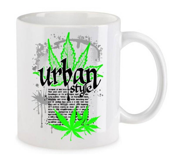 Tasse Weed Cannabis Psychodelic Weiß mit Druck (Siehe Foto) TFBW130