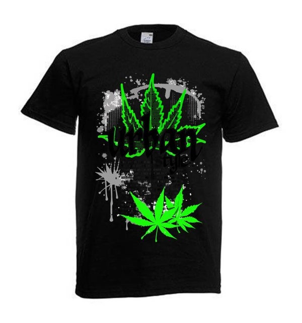 Tshirt Unisex mit Coolen Druck Weed Ganja Hanf Cannabis Psychedelic (Größe & Farbe auswählen) TSFBW130