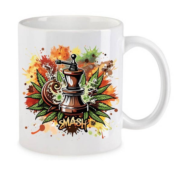 Tasse Weed Cannabis Psychodelic Weiß mit Druck (Siehe Foto) TFBW132