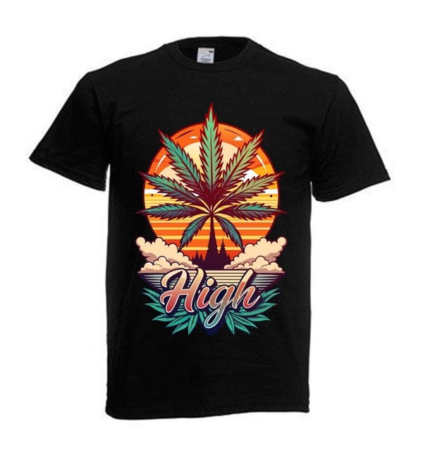 Tshirt Unisex mit Coolen Druck Weed Ganja Hanf Cannabis Psychedelic (Größe & Farbe auswählen) TSFBW135