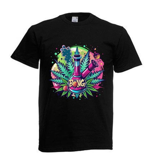Tshirt Unisex mit Coolen Druck Weed Ganja Hanf Cannabis Psychedelic (Größe & Farbe auswählen) TSFBW137