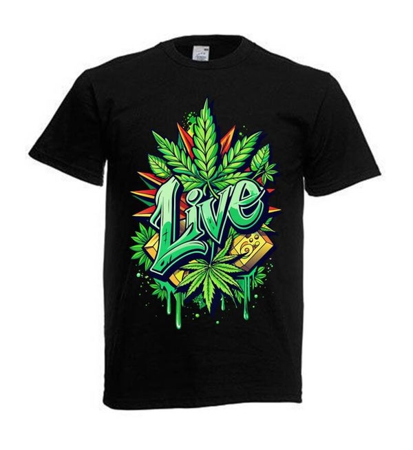 Tshirt Unisex mit Coolen Druck Weed Ganja Hanf Cannabis Psychedelic (Größe & Farbe auswählen) TSFBW138