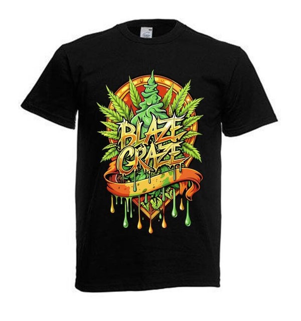 Tshirt Unisex mit Coolen Druck Weed Ganja Hanf Cannabis Psychedelic (Größe & Farbe auswählen) TSFBW139