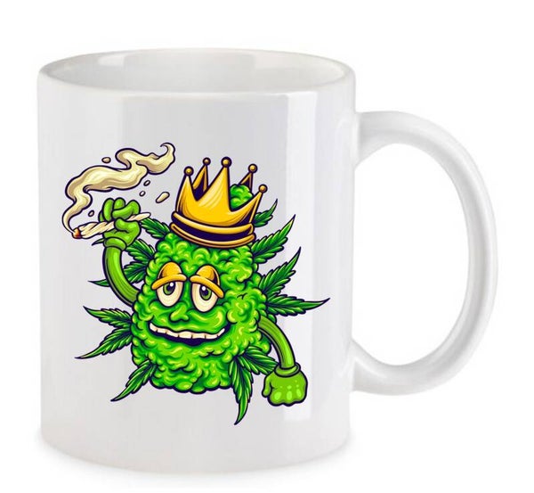 Tasse Weed Cannabis Psychodelic Weiß mit Druck (Siehe Foto) TFBW14
