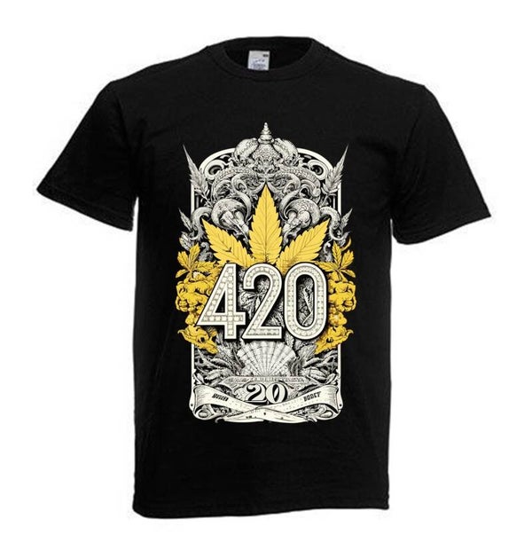 Tshirt Unisex mit Coolen Druck Weed Ganja Hanf Cannabis Psychedelic (Größe & Farbe auswählen) TSFBW140