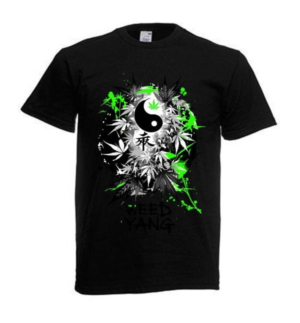 Tshirt Unisex mit Coolen Druck Weed Ganja Hanf Cannabis Psychedelic (Größe & Farbe auswählen) TSFBW142