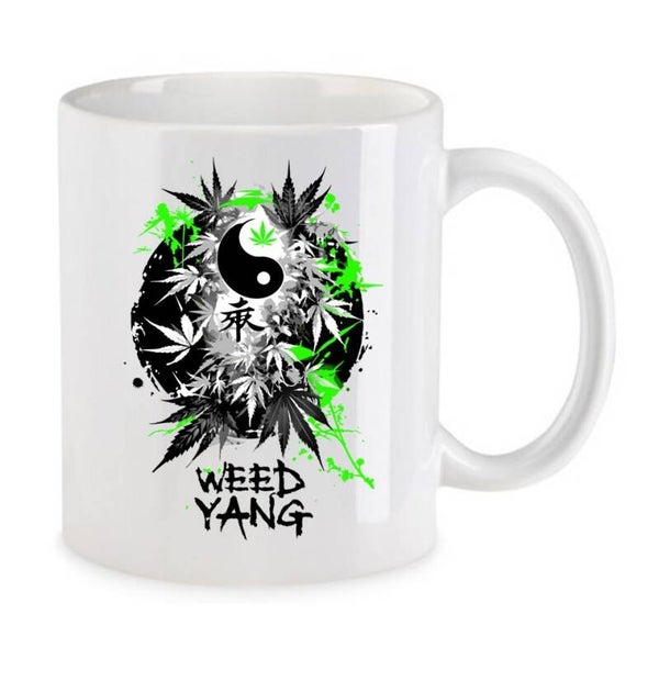 Tasse Weed Cannabis Psychodelic Weiß mit Druck (Siehe Foto) TFBW142