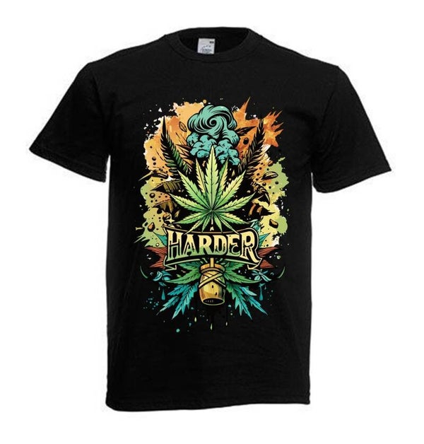 Tshirt Unisex mit Coolen Druck Weed Ganja Hanf Cannabis Psychedelic (Größe & Farbe auswählen) TSFBW143