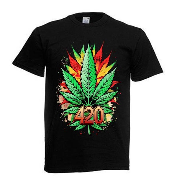 Tshirt Unisex mit Coolen Druck Weed Ganja Hanf Cannabis Psychedelic (Größe & Farbe auswählen) TSFBW145