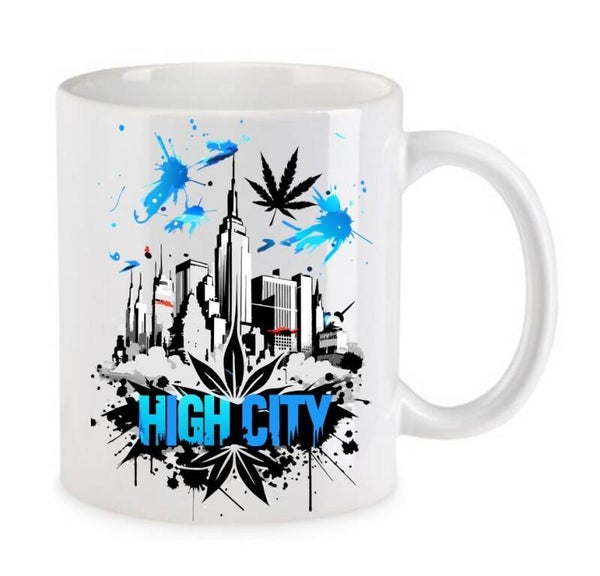Tasse Weed Cannabis Psychodelic Weiß mit Druck (Siehe Foto) TFBW147