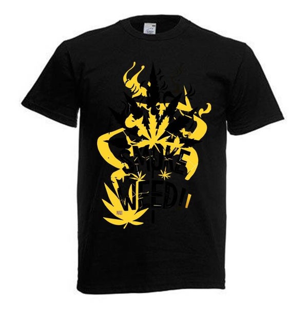 Tshirt Unisex mit Coolen Druck Weed Ganja Hanf Cannabis Psychedelic (Größe & Farbe auswählen) TSFBW149